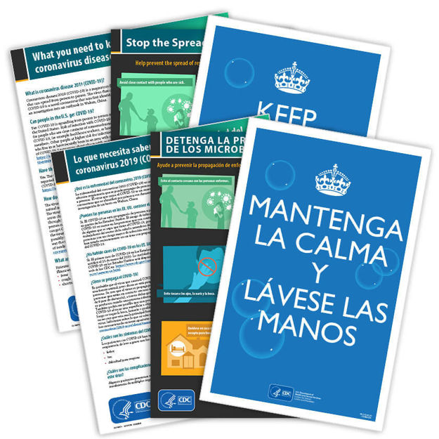Picture of Covid-19 CDC English and Spanish Signage Posters Package