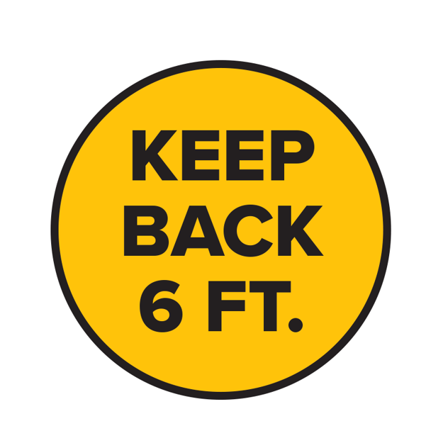 Picture of COVID-19 Construction Site Safety Keep Back Helmet Sticker