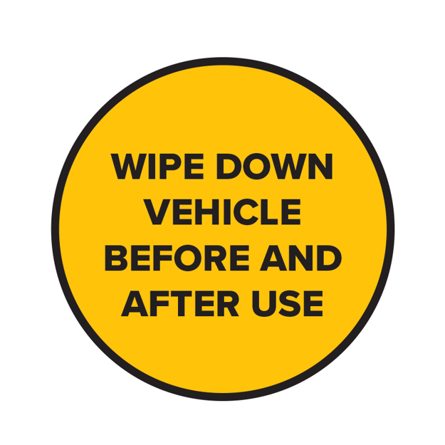 Picture of COVID-19 Construction Site Safety Wipe Down Vehicle Sticker