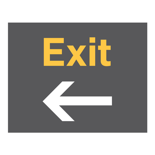 Exit Left Parking Sign - Orange