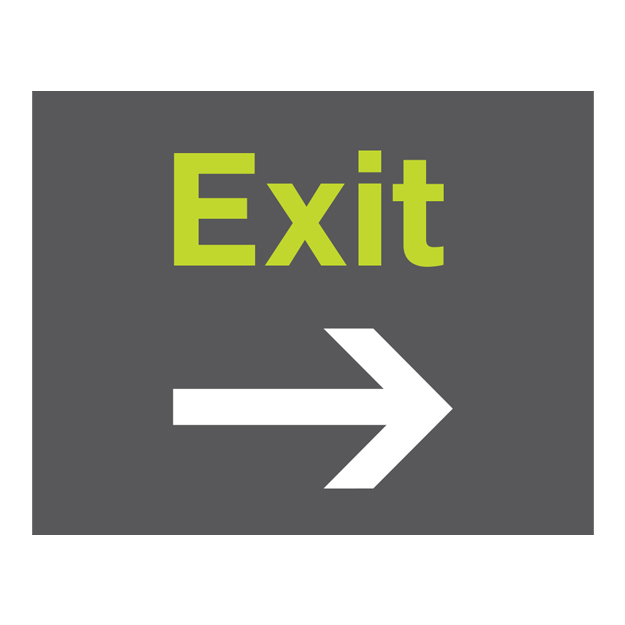 Exit Right Parking Sign - Green
