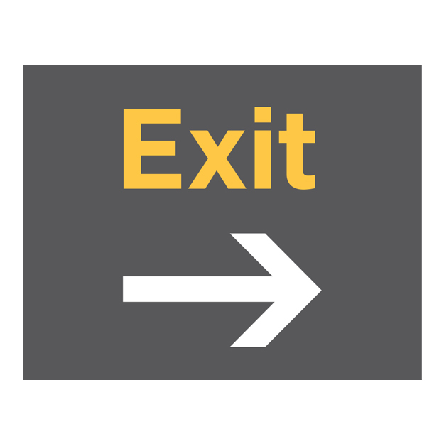 Exit Right Parking Sign - Orange