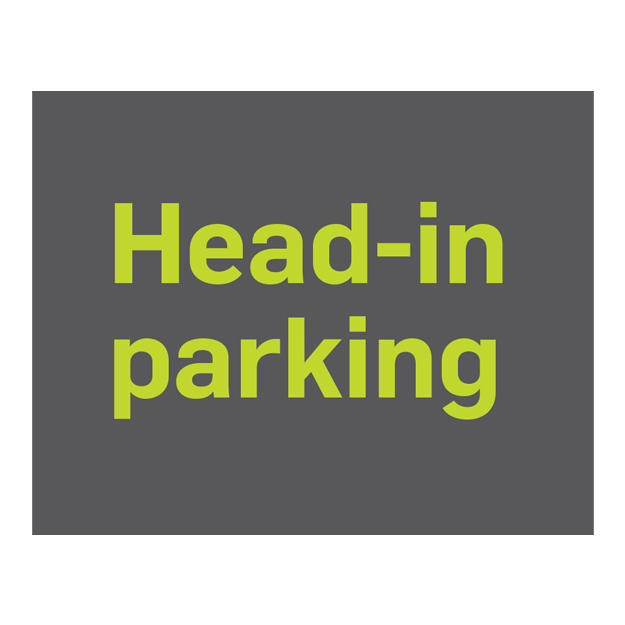 Head-In Parking Sign - Green