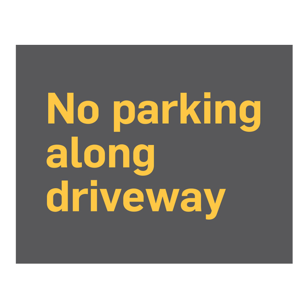 No Parking Driveway Sign - Orange