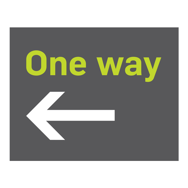One Way Left Sign - Green