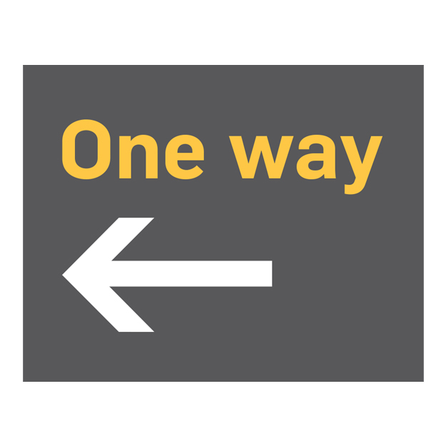 One Way Left Sign - Orange
