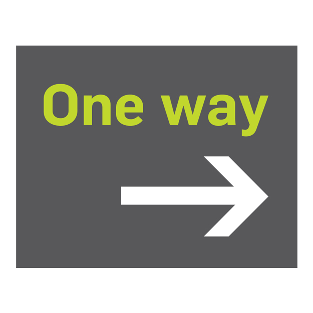 One Way Right Sign - Green