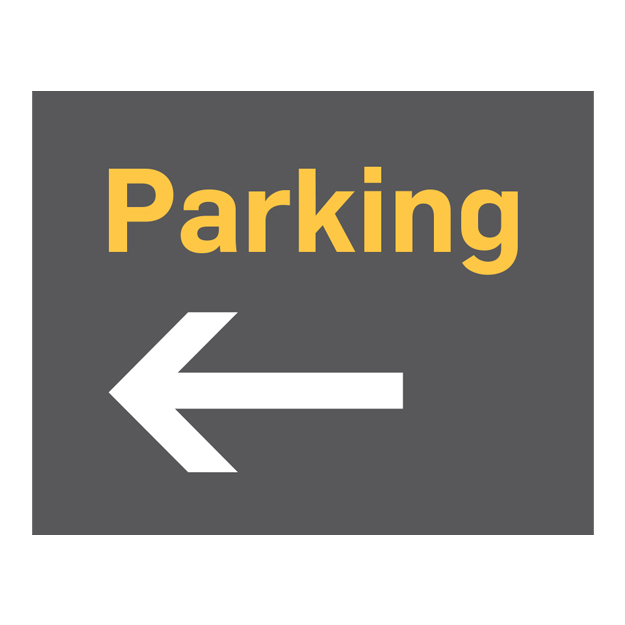 Parking Arrow Left Sign - Orange