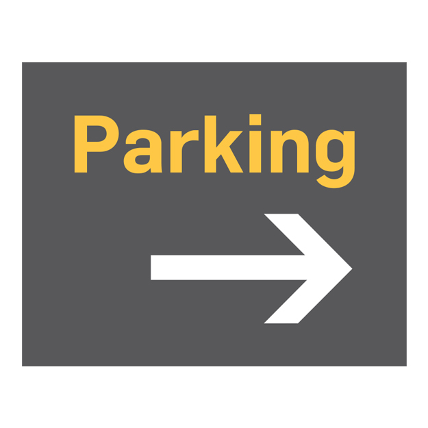 Parking Arrow Right Sign - Orange