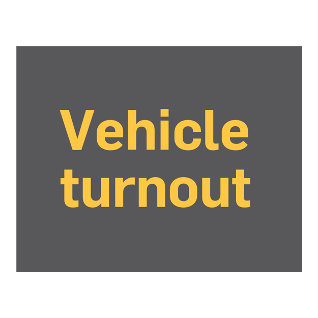 Vehicle Turnout Sign - Orange